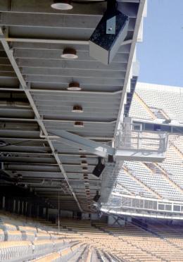 Mile Hi Stadium Rear Firing Speaker Arrays Covering the Lower Seating Deck